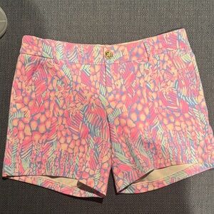 Lilly Pulitzer Pink and Blue Patterned High Waist Shorts